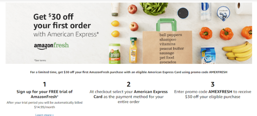 eCommerce coupons and discounts best practices: Have a clear goal in mind, just like Amazon Fresh.