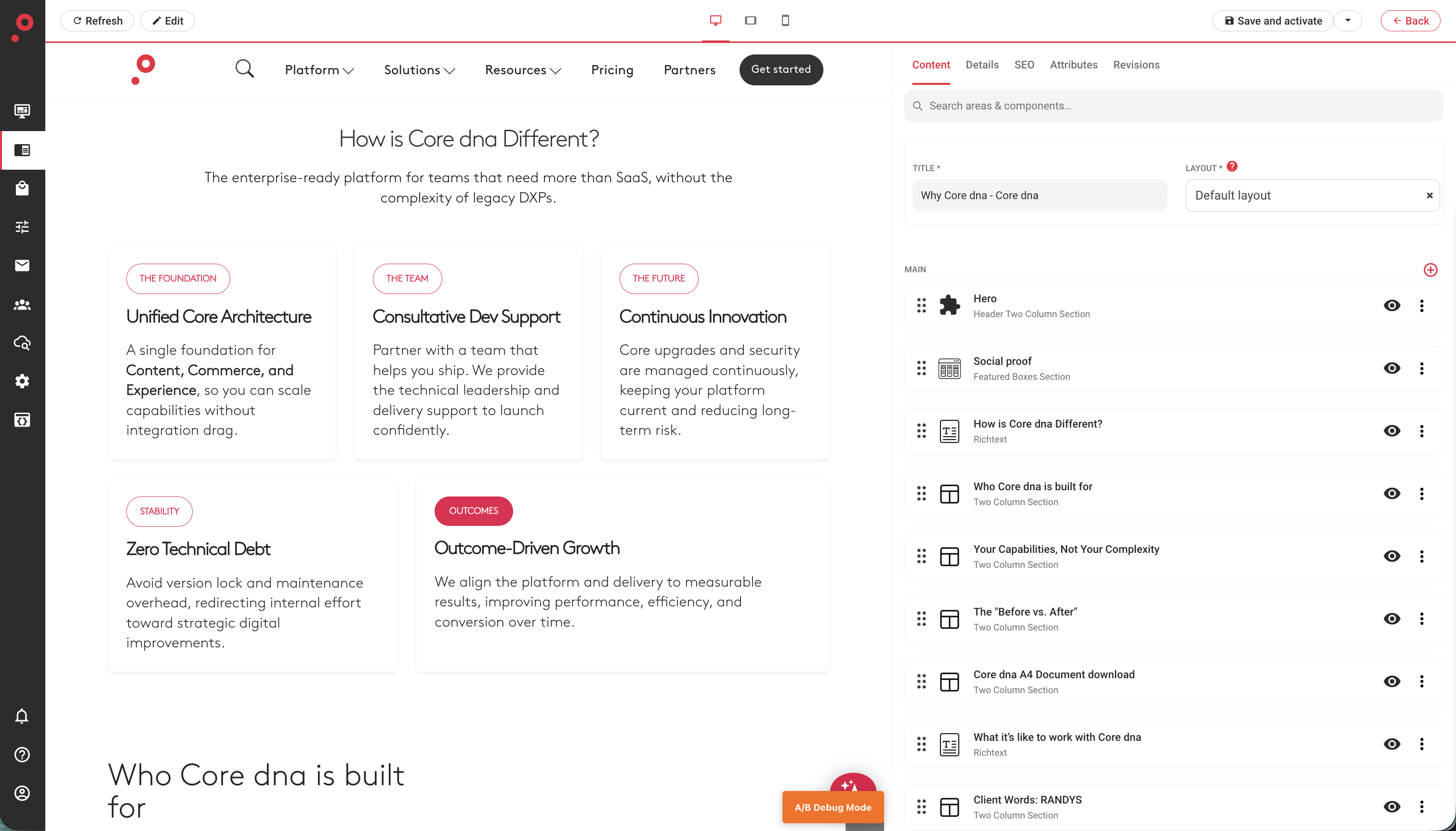 Core dna live preview