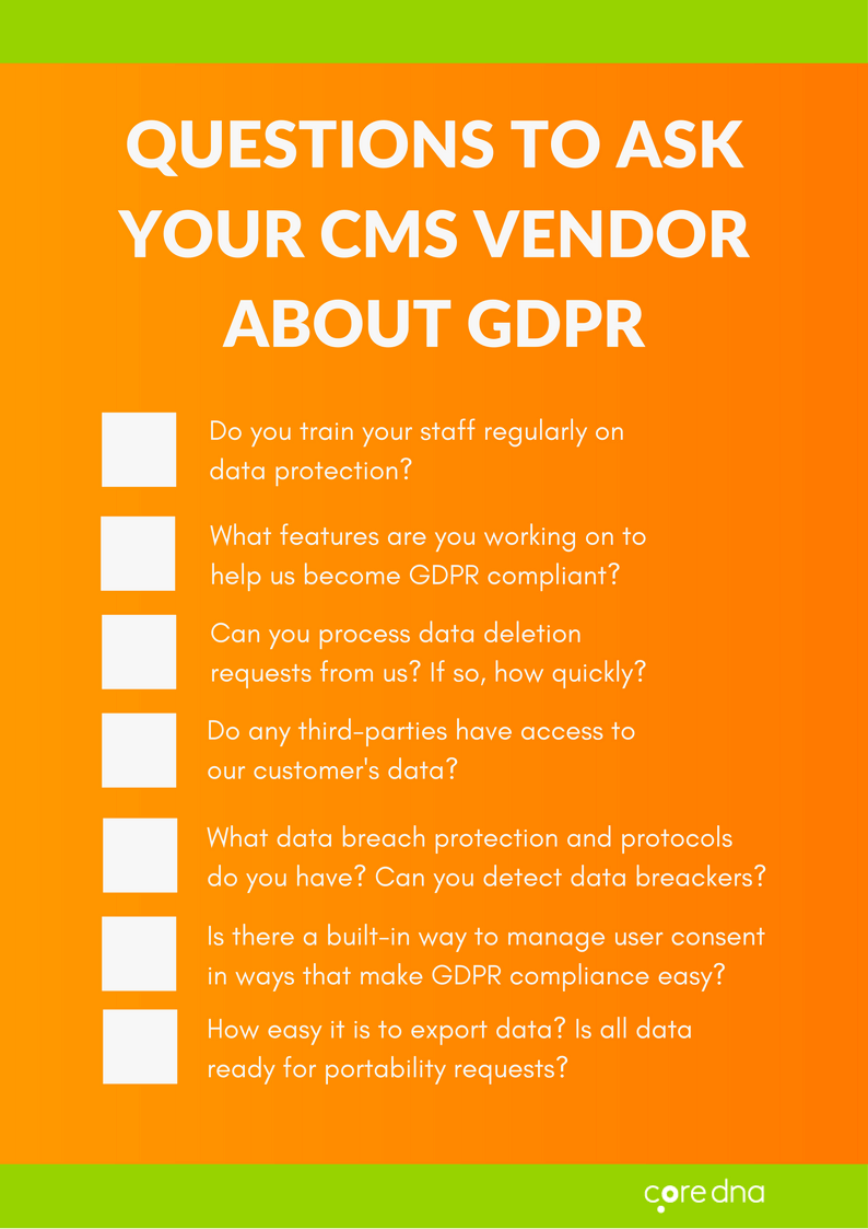 Image. Questions to ask your Content Management System (CMS) vendor about GDPR