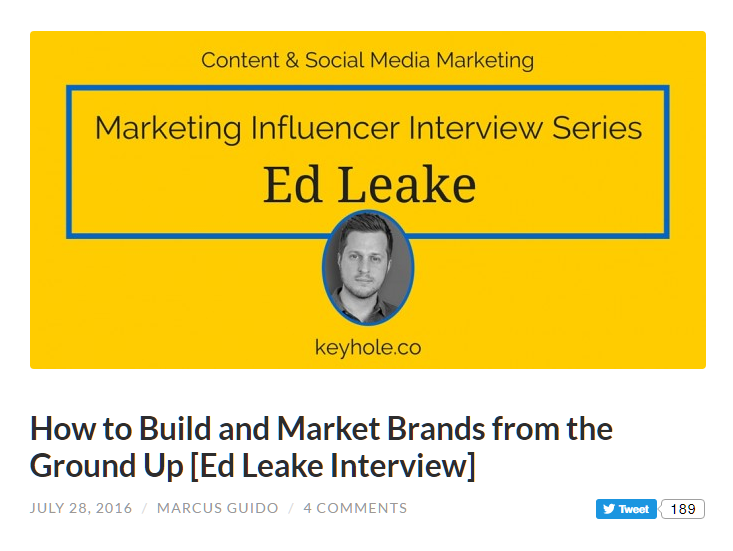 (Ed Leake Interview | Marketing Influencer Interview Series)