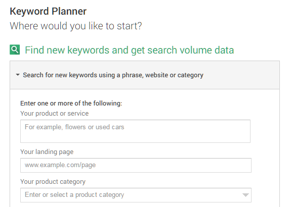 Image. 2. Use Keyword Planner to make a list of target keywords