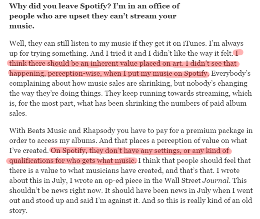 Image. Why did you leave Spotify?