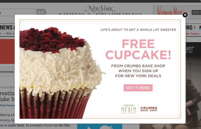 Image. Web Design Mistake #2: Pop-Overs/Pop-Ups