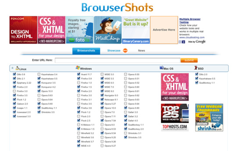 Image. BrowserShots