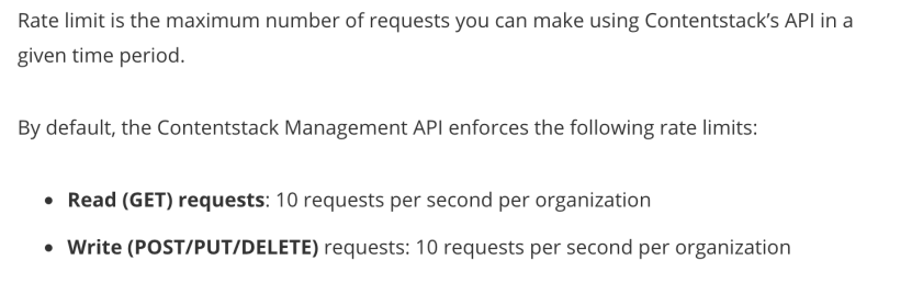 Image. There's a rate limit for content management API requests