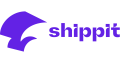 Shippit logo in purple with abstract design