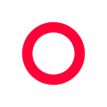 Red circle icon on a white background